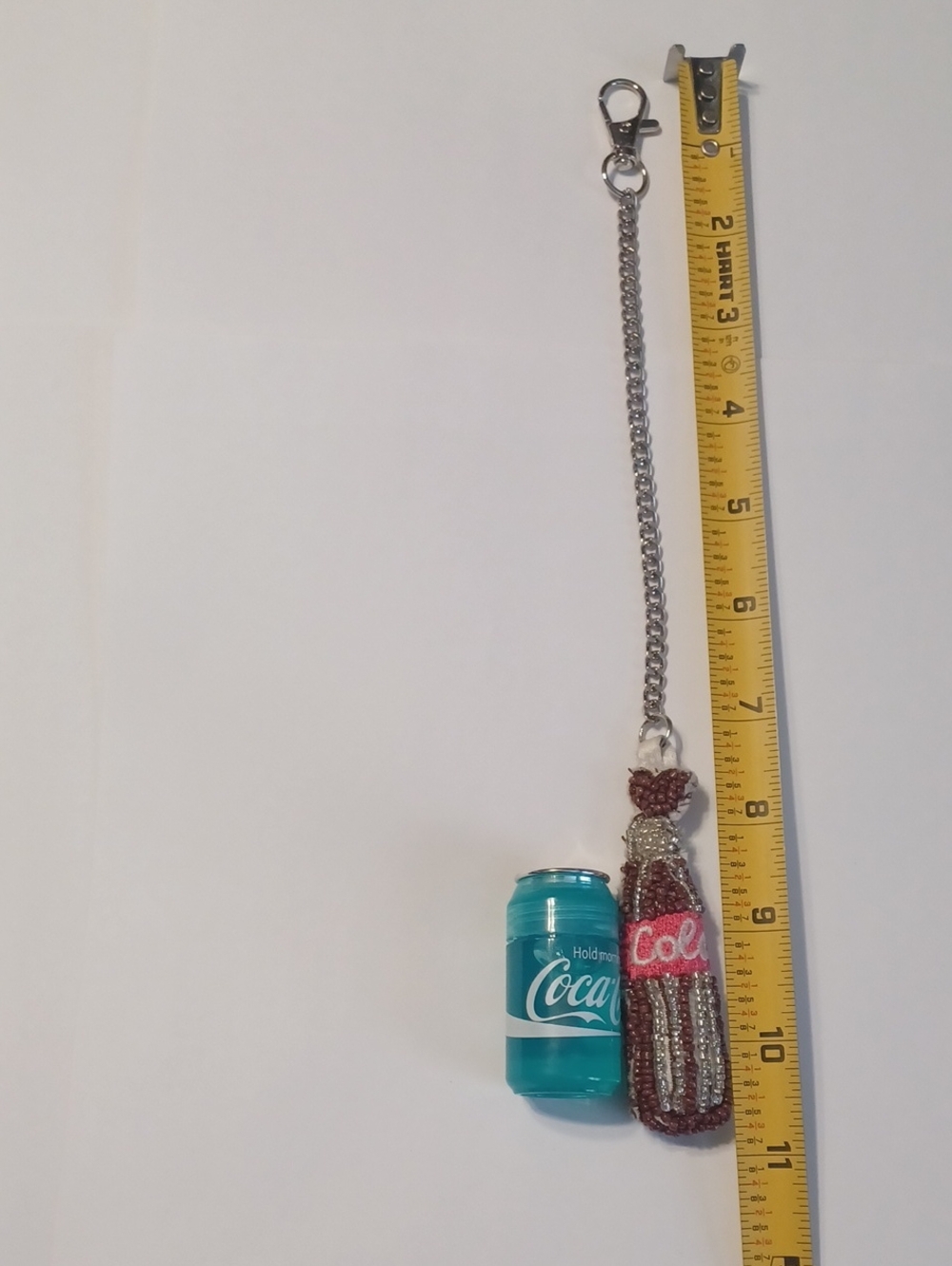 Coca-Cola Beaded Bottle Keychain with Mini Can Lip Gloss - Picture 2 of 5